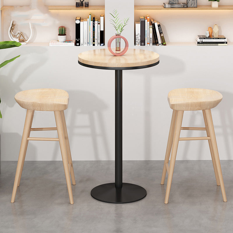 Indoor Modern Counter-height Stool Solid Wood Footrest Saddle Seat Counter Stool