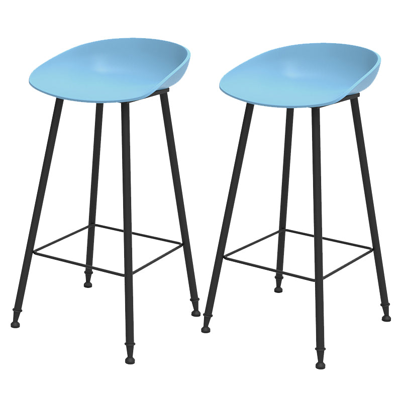 Indoor Bucket Counter Bar Stool Modern Plastic Footrest Low Back Bar Stool