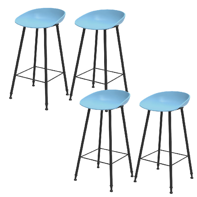 Indoor Bucket Counter Bar Stool Modern Plastic Footrest Low Back Bar Stool
