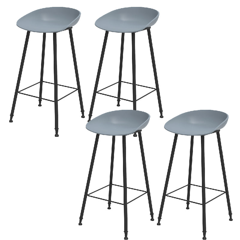 Indoor Bucket Counter Bar Stool Modern Plastic Footrest Low Back Bar Stool