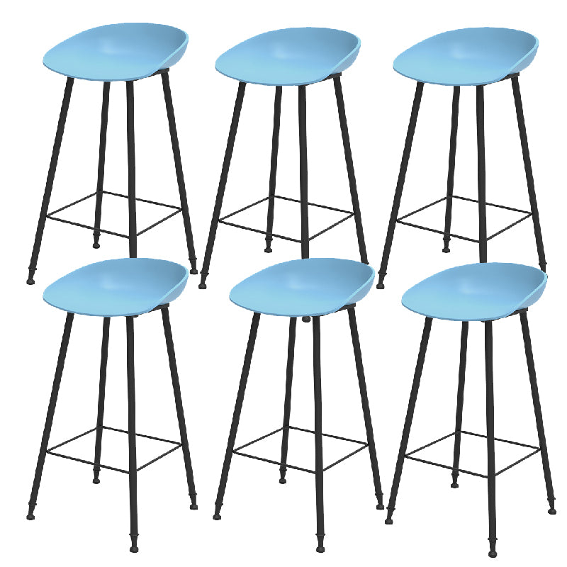 Indoor Bucket Counter Bar Stool Modern Plastic Footrest Low Back Bar Stool