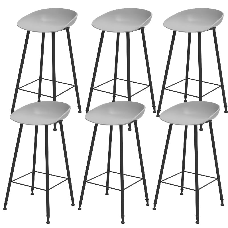 Indoor Bucket Counter Bar Stool Modern Plastic Footrest Low Back Bar Stool