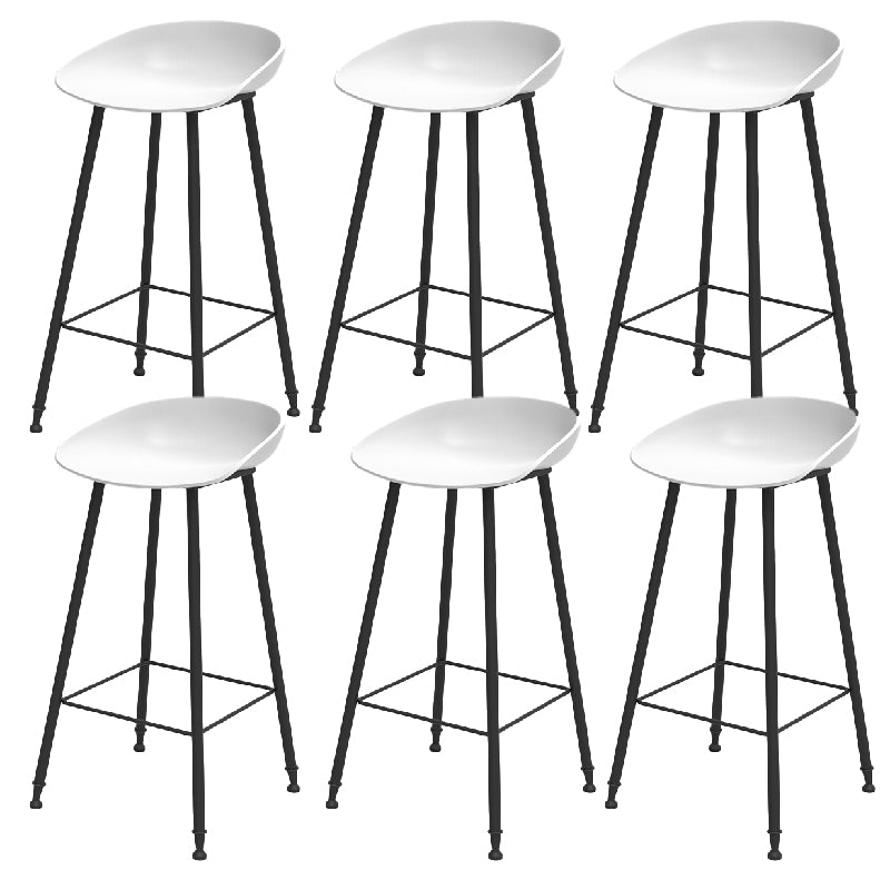 Indoor Bucket Counter Bar Stool Modern Plastic Footrest Low Back Bar Stool