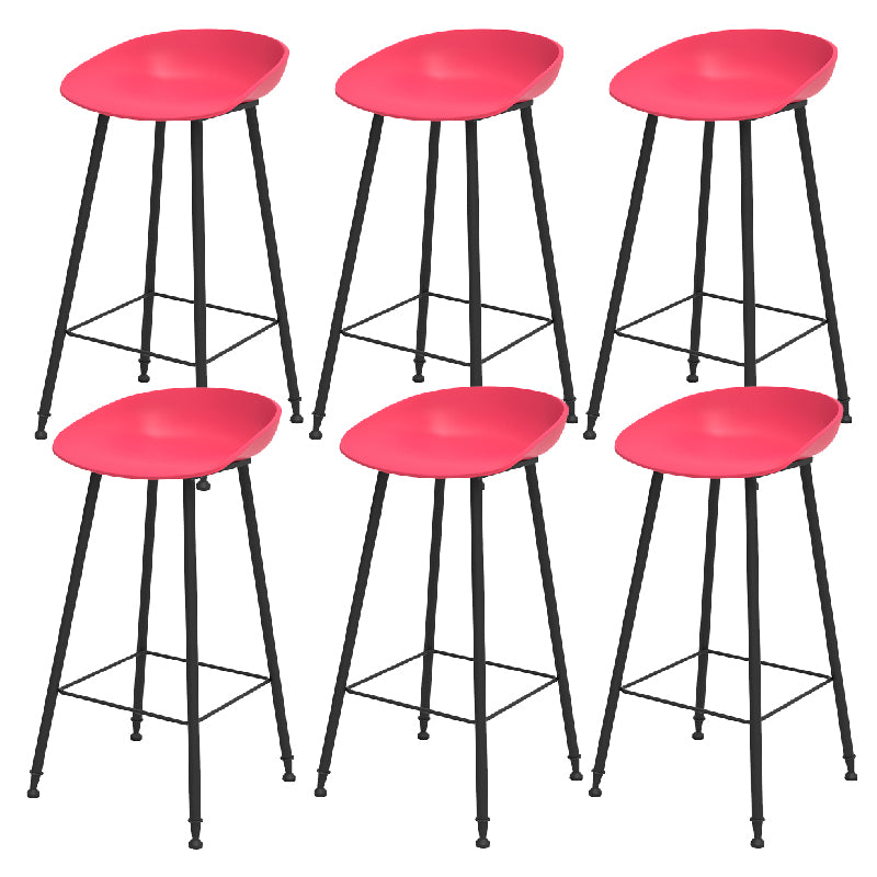 Indoor Bucket Counter Bar Stool Modern Plastic Footrest Low Back Bar Stool