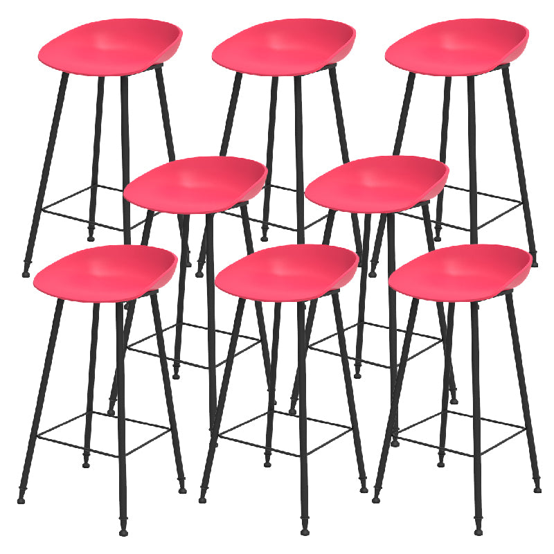 Indoor Bucket Counter Bar Stool Modern Plastic Footrest Low Back Bar Stool
