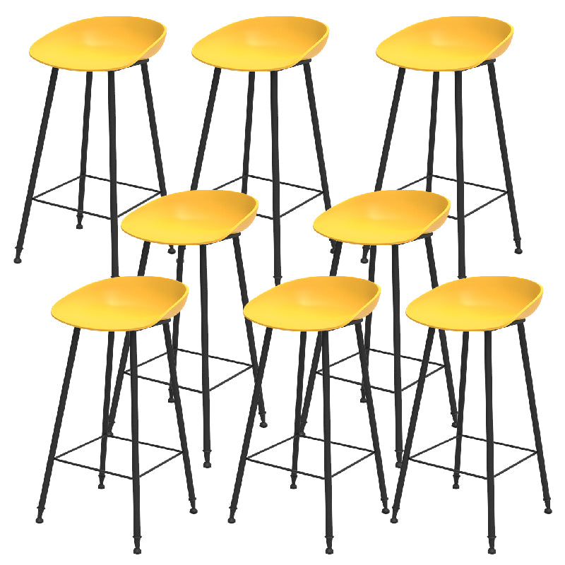 Indoor Bucket Counter Bar Stool Modern Plastic Footrest Low Back Bar Stool