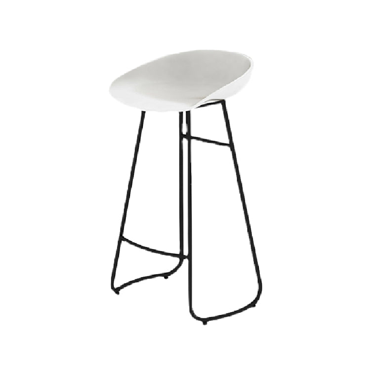 Modern Footrest Counter-height Stool Indoor Plastic and Metal Bucket Counter Chair