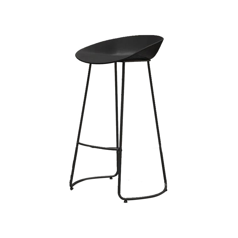 Modern Footrest Counter-height Stool Indoor Plastic and Metal Bucket Counter Chair
