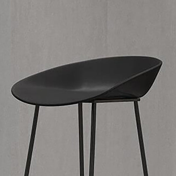 Modern Footrest Counter-height Stool Indoor Plastic and Metal Bucket Counter Chair