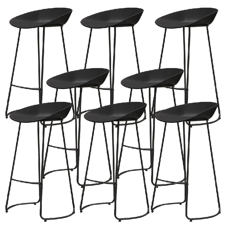 Modern Footrest Counter-height Stool Indoor Plastic and Metal Bucket Counter Chair