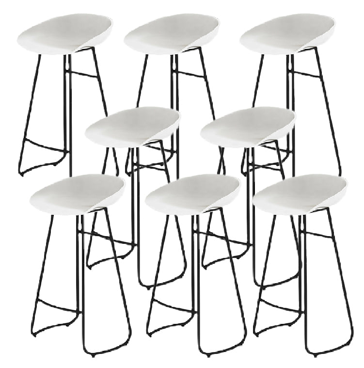 Modern Footrest Counter-height Stool Indoor Plastic and Metal Bucket Counter Chair