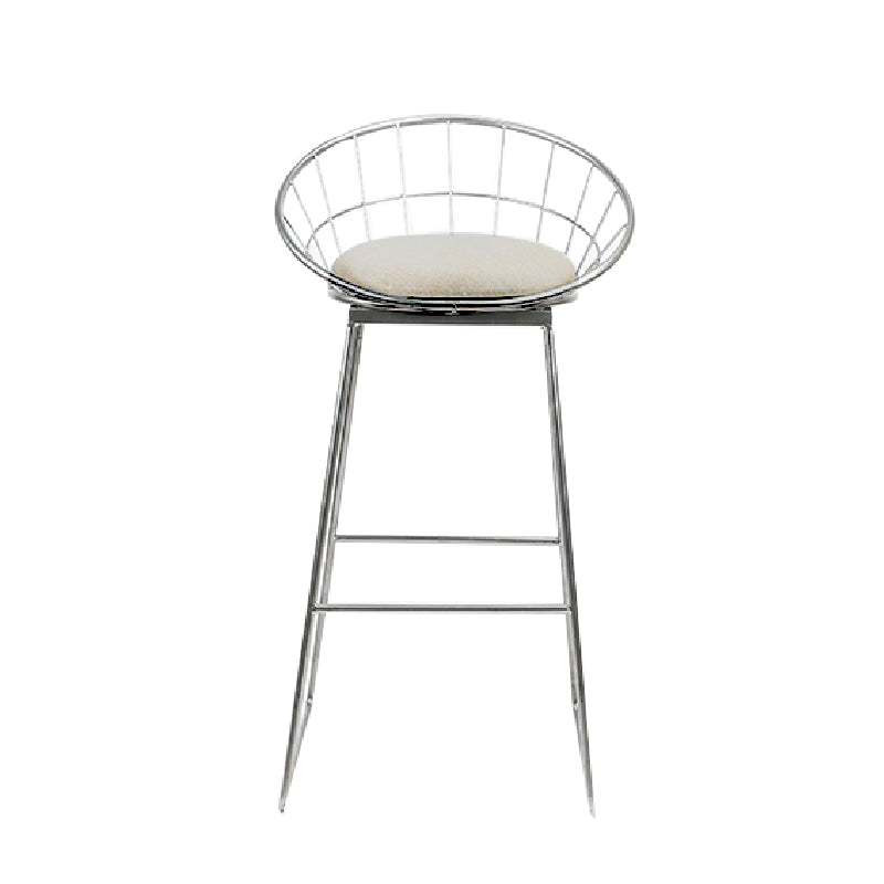 Glam Bucket Counter Bar Stool Footrest Low Back Indoor Metal Counter Stools