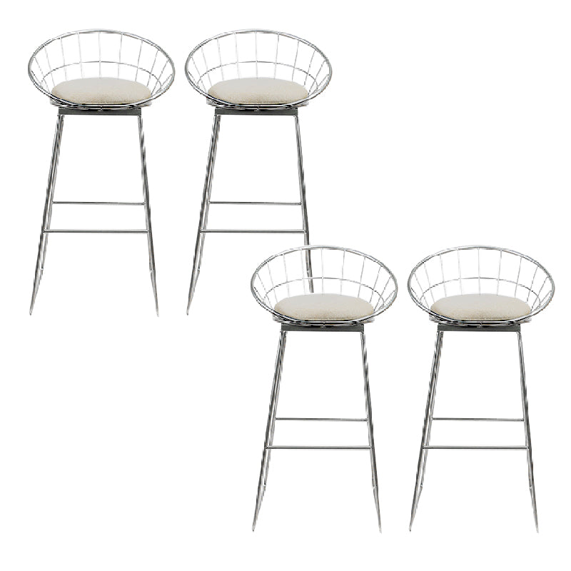 Glam Bucket Counter Bar Stool Footrest Low Back Indoor Metal Counter Stools