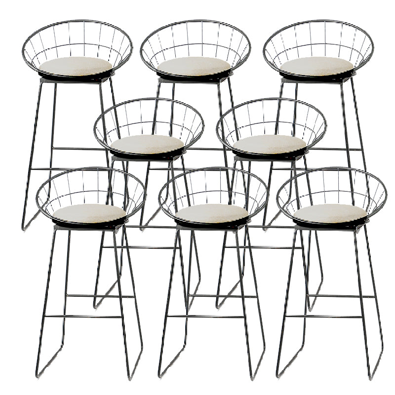 Glam Bucket Counter Bar Stool Footrest Low Back Indoor Metal Counter Stools