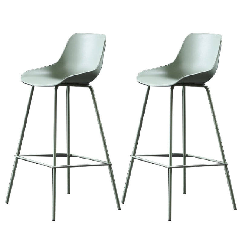 Milk Tea Shop Footrest Stool Nordic Style Matte Finish Metal Bar Stool