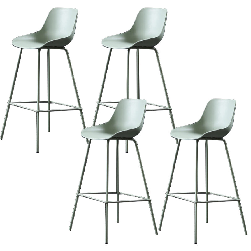 Milk Tea Shop Footrest Stool Nordic Style Matte Finish Metal Bar Stool