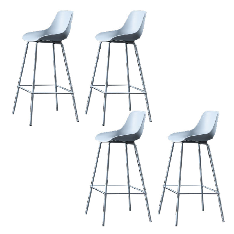 Milk Tea Shop Footrest Stool Nordic Style Matte Finish Metal Bar Stool