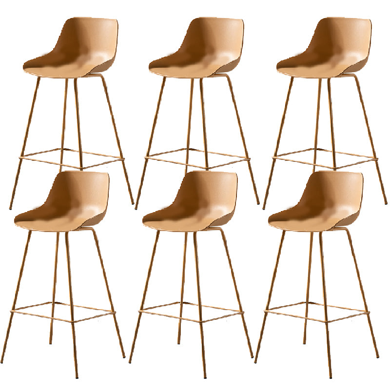 Milk Tea Shop Footrest Stool Nordic Style Matte Finish Metal Bar Stool