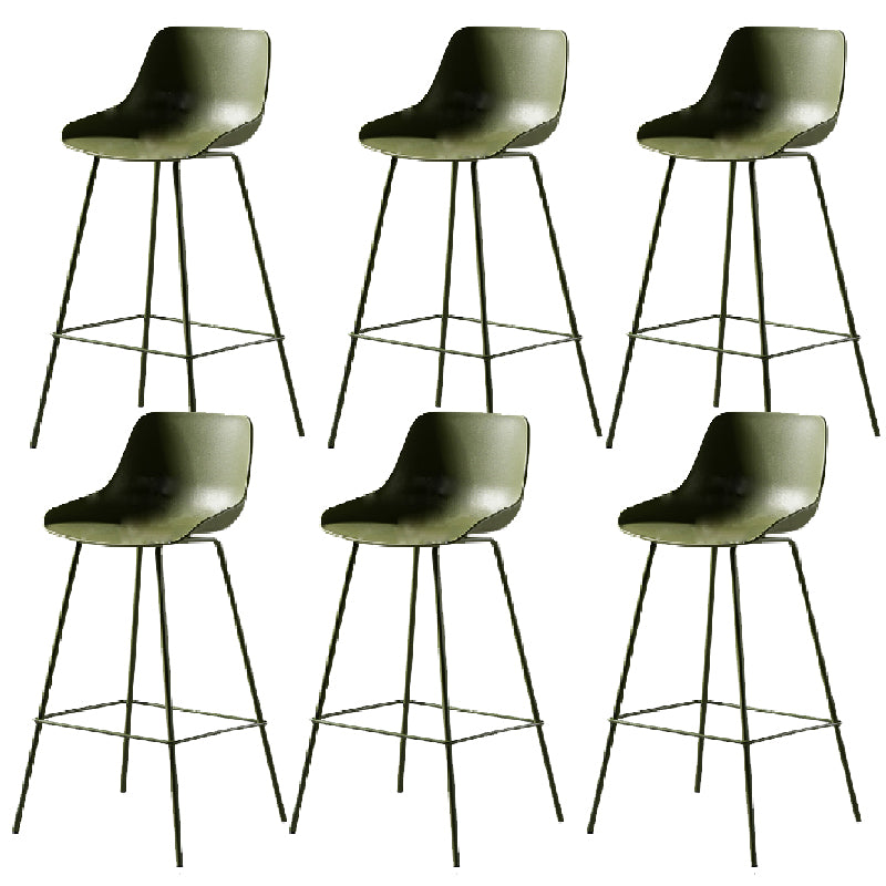 Milk Tea Shop Footrest Stool Nordic Style Matte Finish Metal Bar Stool