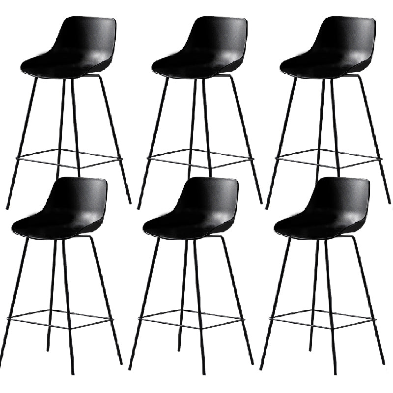 Milk Tea Shop Footrest Stool Nordic Style Matte Finish Metal Bar Stool