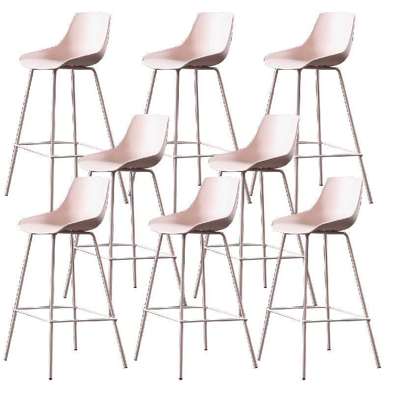 Milk Tea Shop Footrest Stool Nordic Style Matte Finish Metal Bar Stool