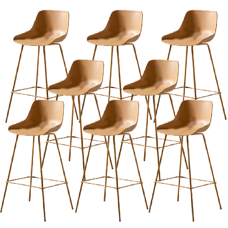 Milk Tea Shop Footrest Stool Nordic Style Matte Finish Metal Bar Stool