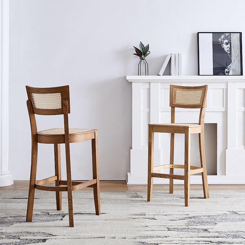 Contemporary Bar Stool Wooden Counter Bar Stool with Wood Legs for Bar