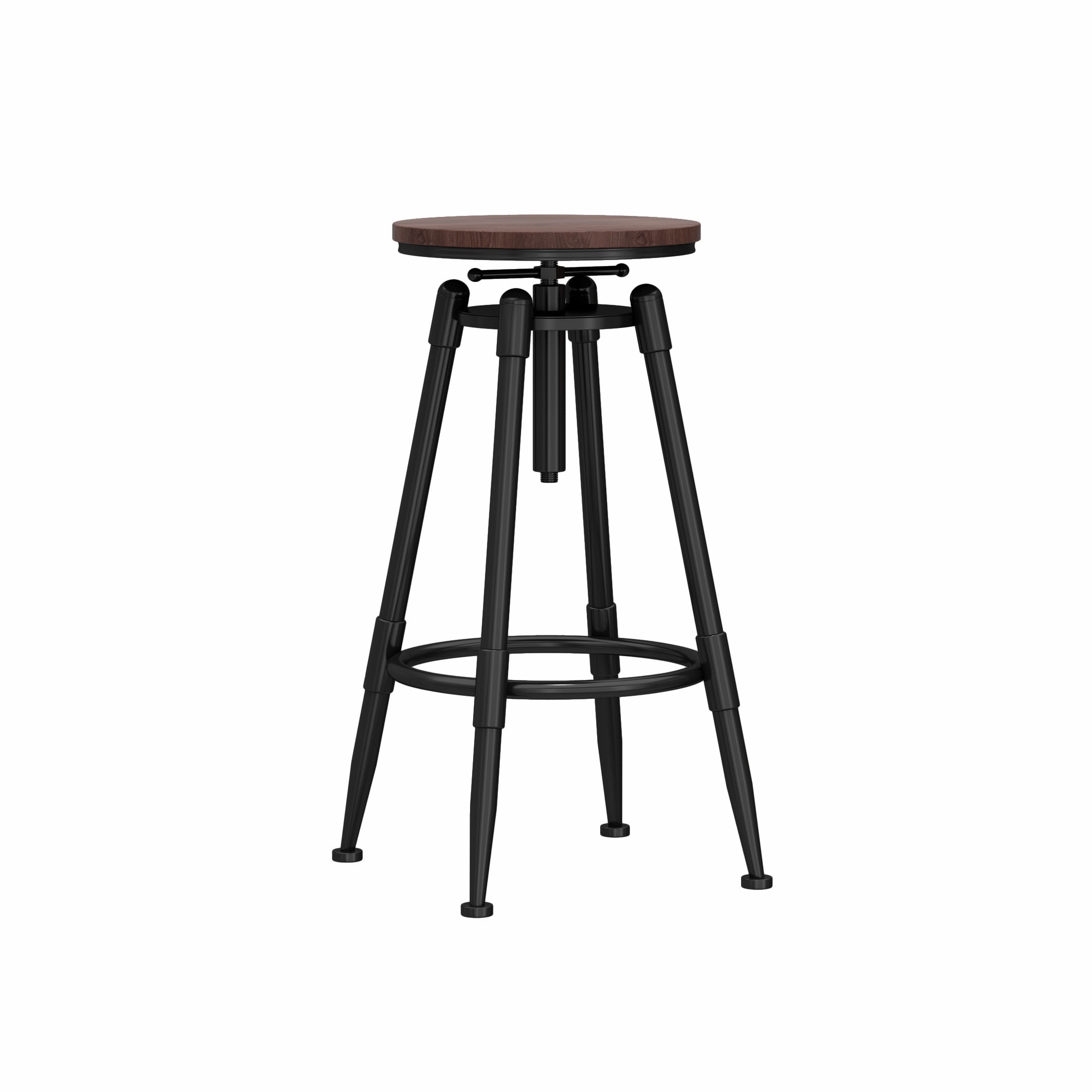 Industrial Adjustable Counter Chair Metal Round Indoor Dining Stool with Swivel