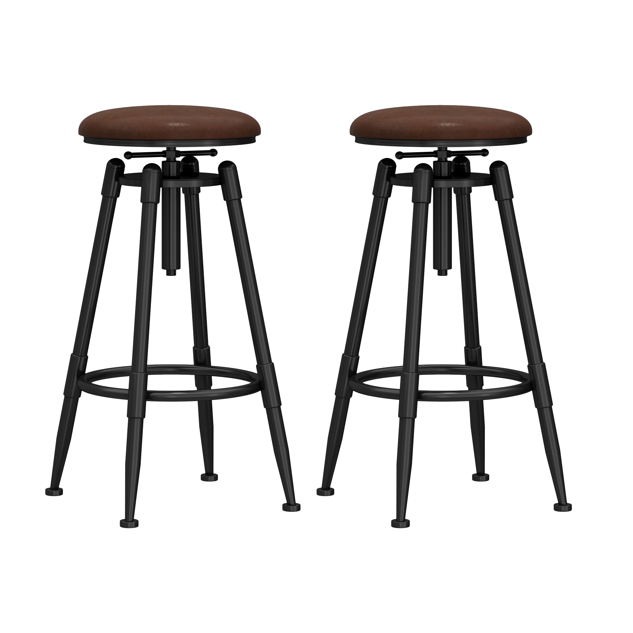 Industrial Adjustable Counter Chair Metal Round Indoor Dining Stool with Swivel