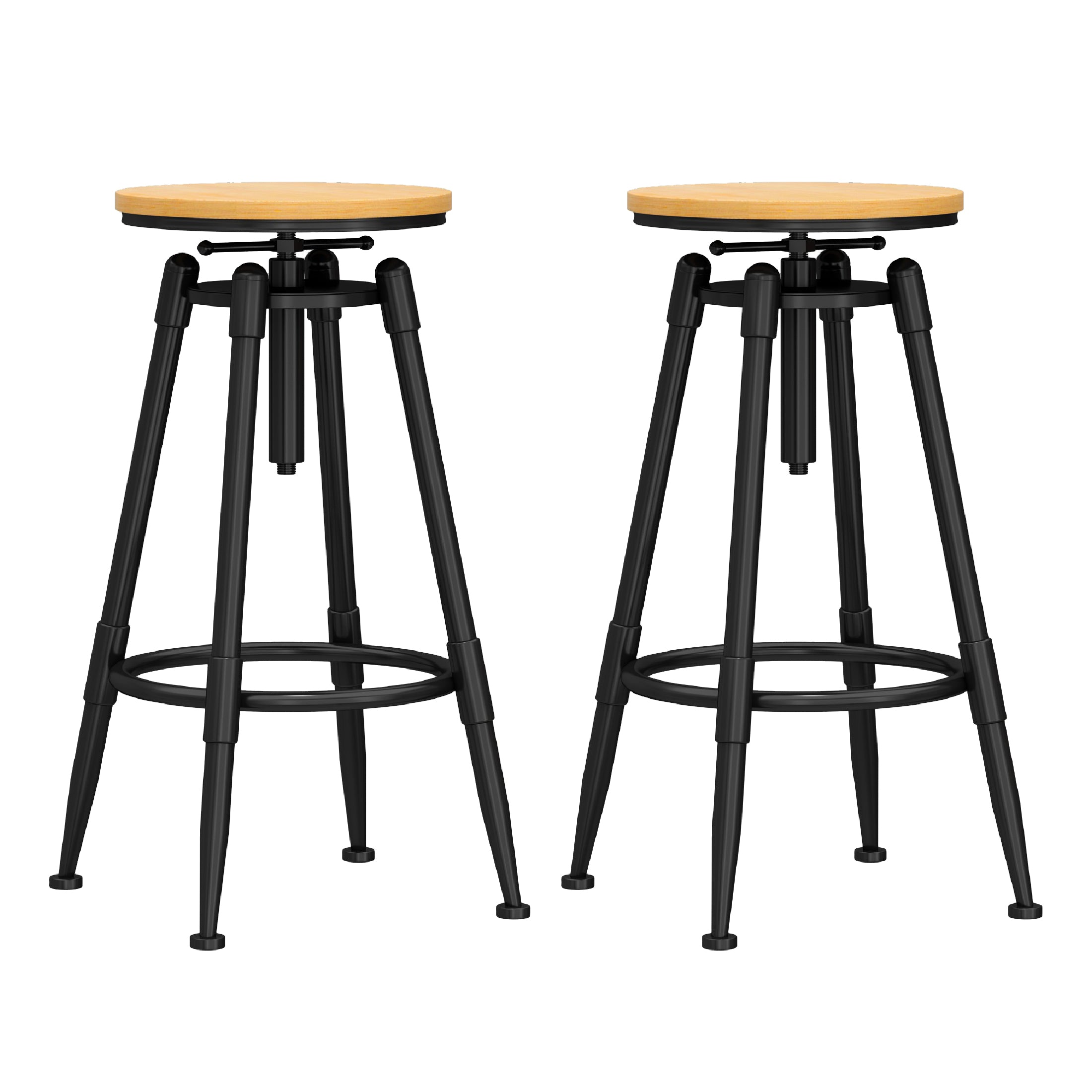 Industrial Adjustable Counter Chair Metal Round Indoor Dining Stool with Swivel