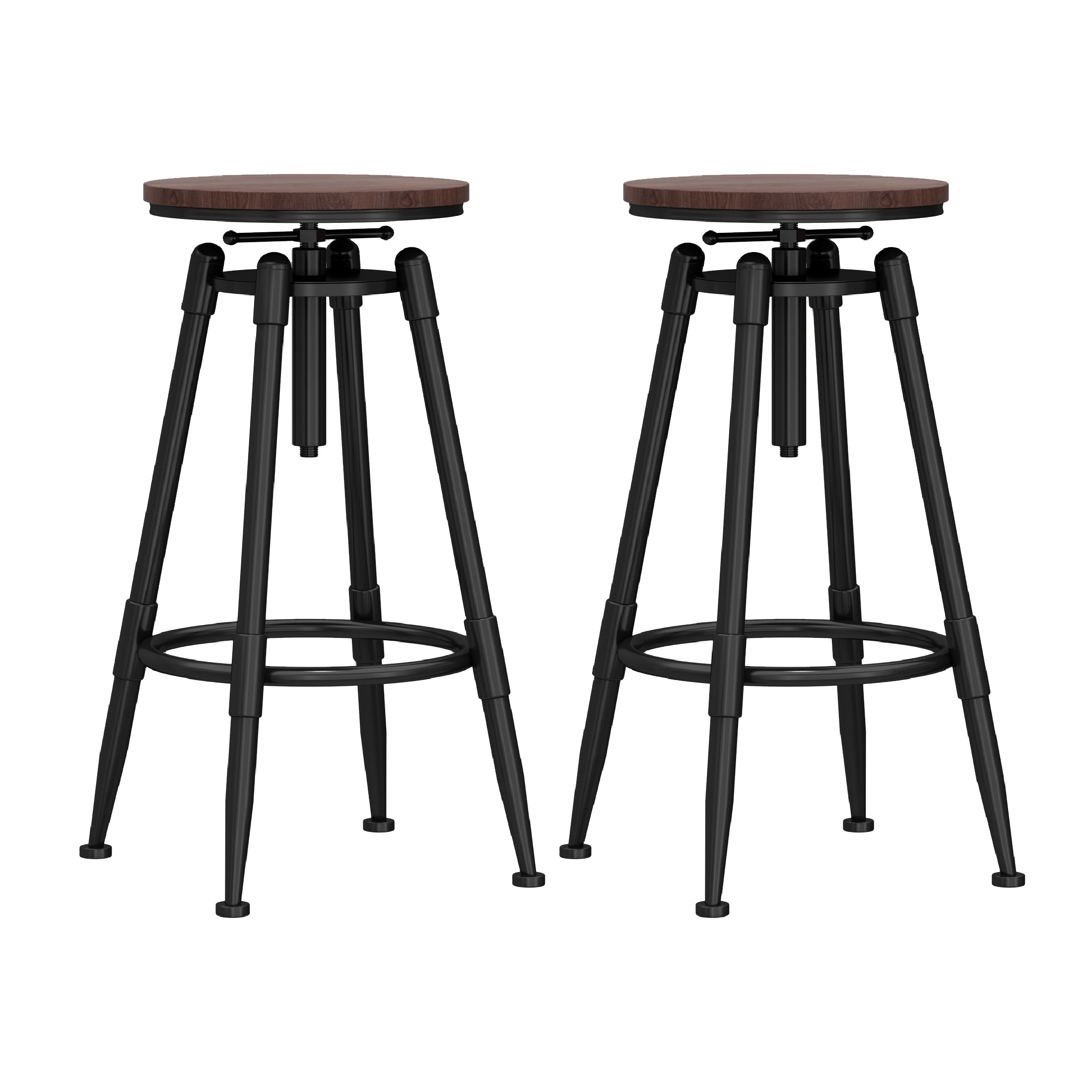 Industrial Adjustable Counter Chair Metal Round Indoor Dining Stool with Swivel