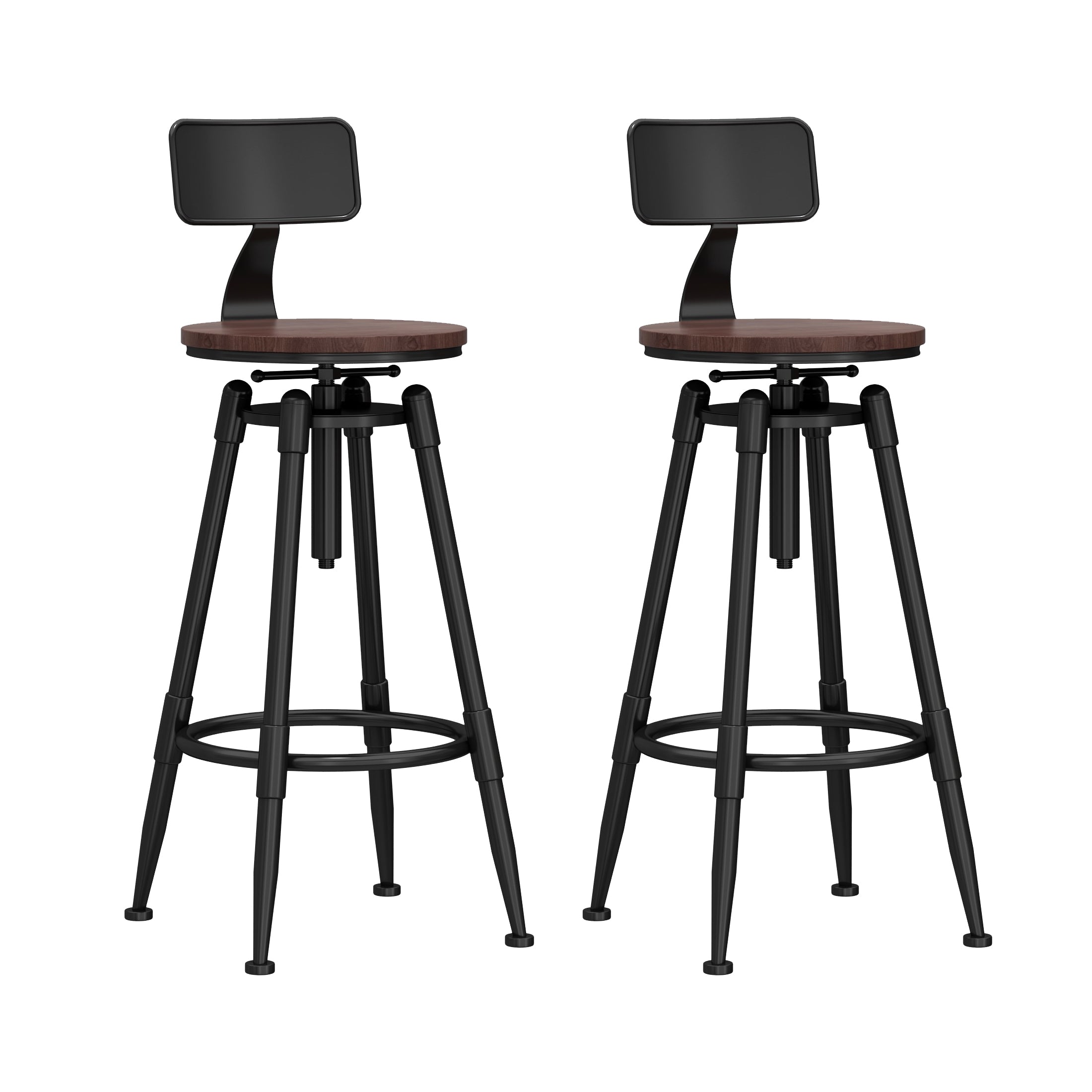 Industrial Adjustable Counter Chair Metal Round Indoor Dining Stool with Swivel