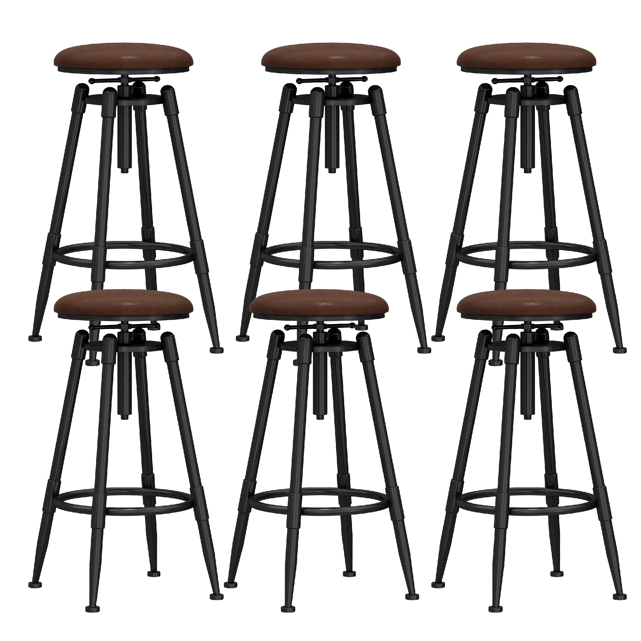 Industrial Adjustable Counter Chair Metal Round Indoor Dining Stool with Swivel