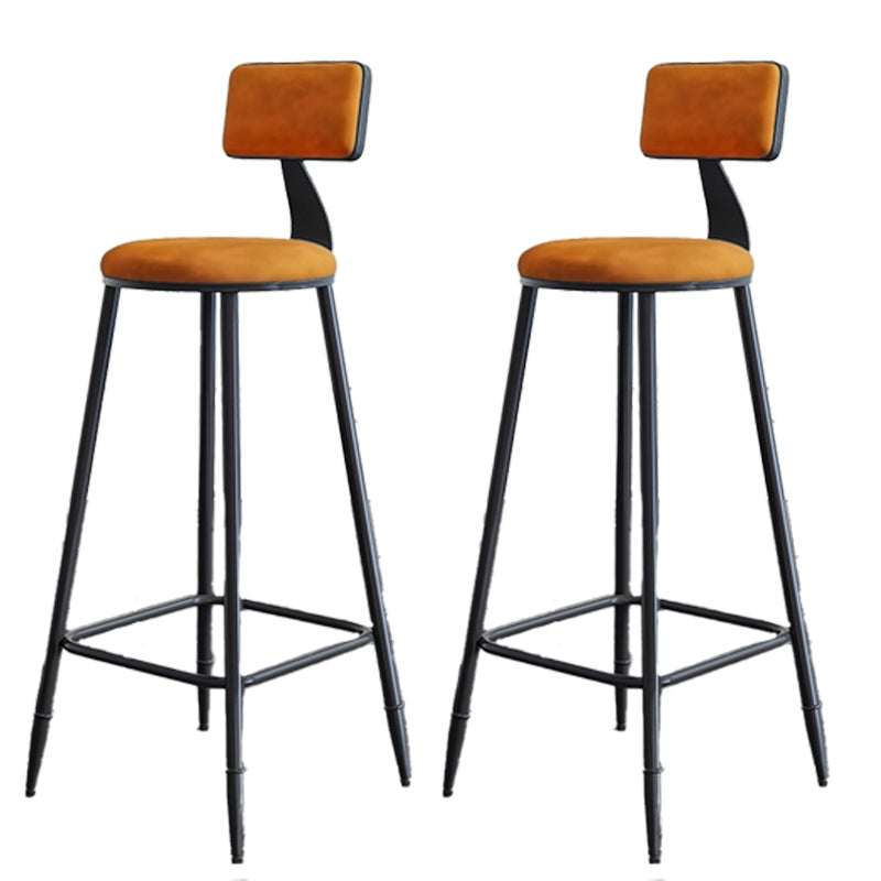 Modern Armless Backrest Counter Stool Steel Kitchen Bar Stool with Cushion and Pedal
