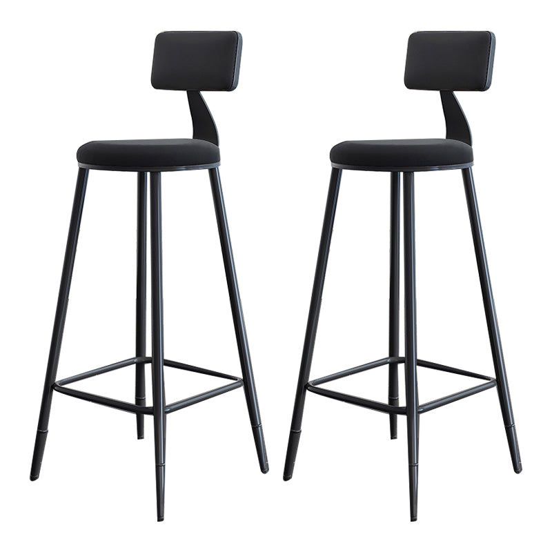 Modern Armless Backrest Counter Stool Steel Kitchen Bar Stool with Cushion and Pedal