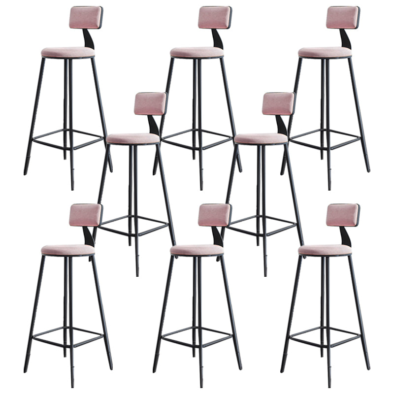 Modern Armless Backrest Counter Stool Steel Kitchen Bar Stool with Cushion and Pedal