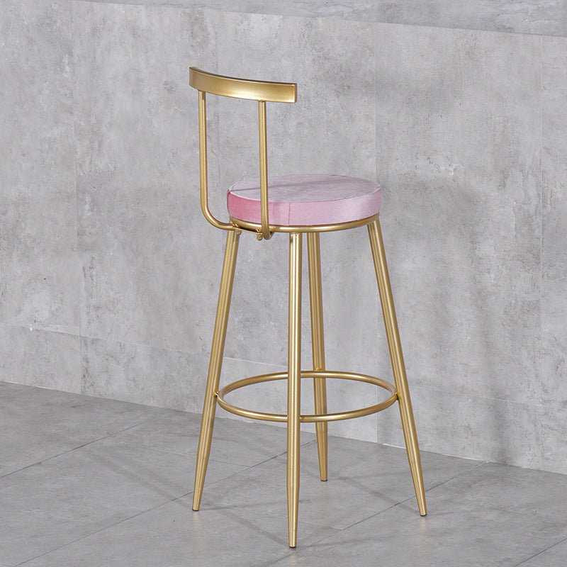 Contemporary  Armless Backrest Counter Stool Iron Kitchen Bar Stool for Home