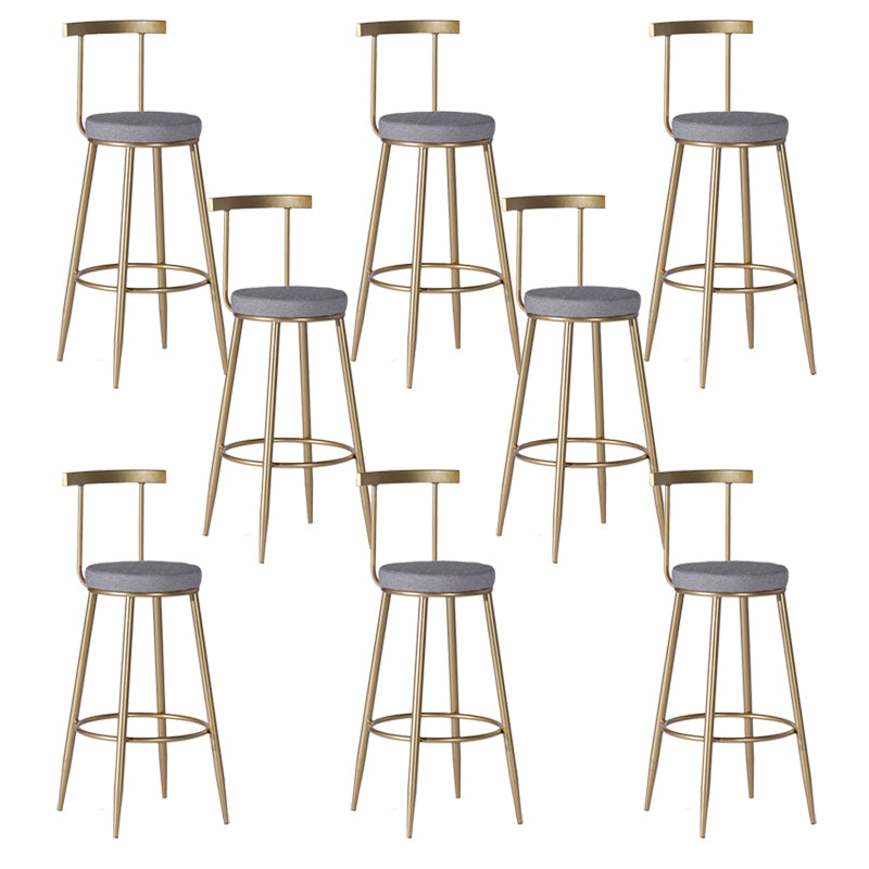 Contemporary  Armless Backrest Counter Stool Iron Kitchen Bar Stool for Home