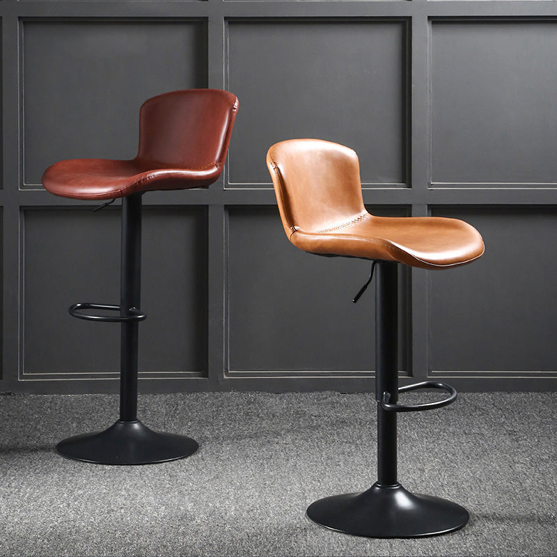 Modern Backrest Rotatable Counter Stool Iron Bar Stool with Cushion and Pedal