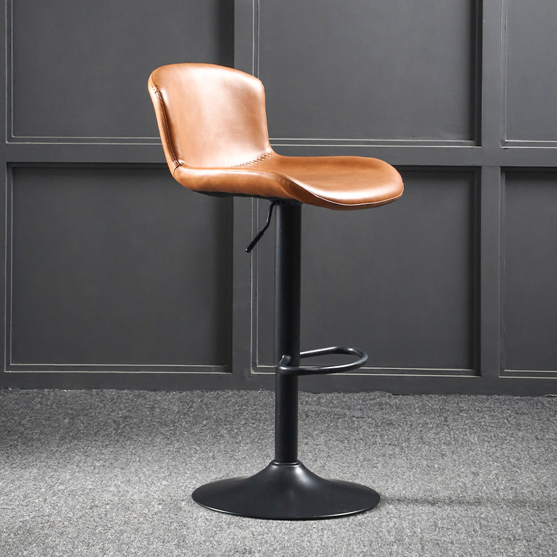 Modern Backrest Rotatable Counter Stool Iron Bar Stool with Cushion and Pedal