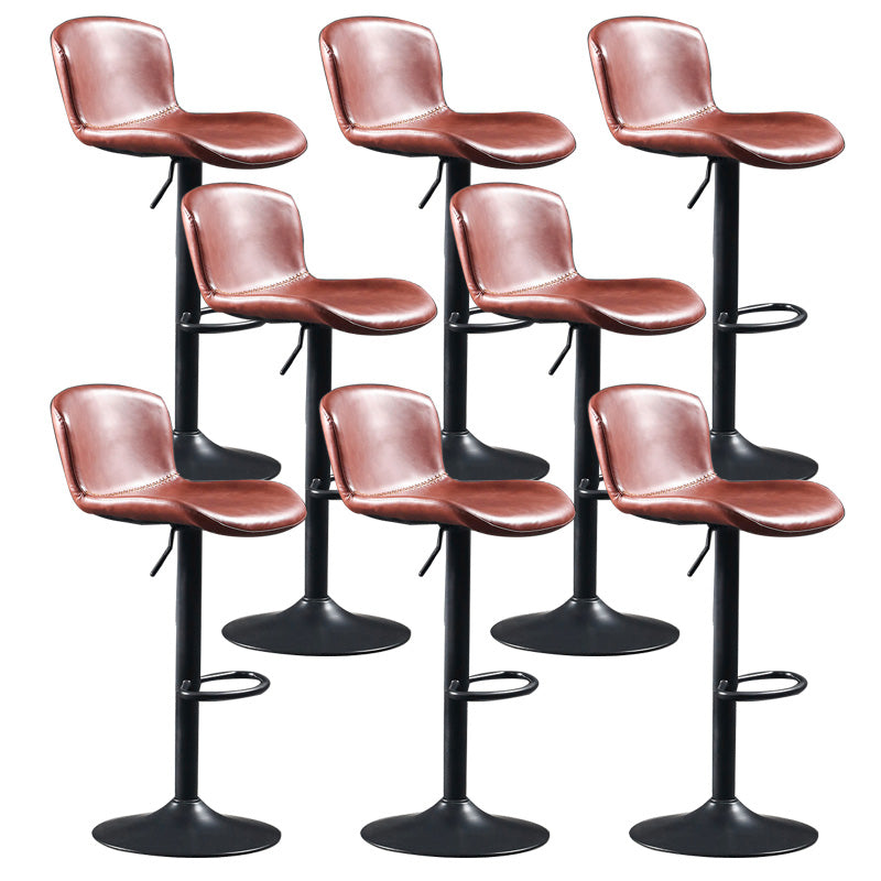 Modern Backrest Rotatable Counter Stool Iron Bar Stool with Cushion and Pedal