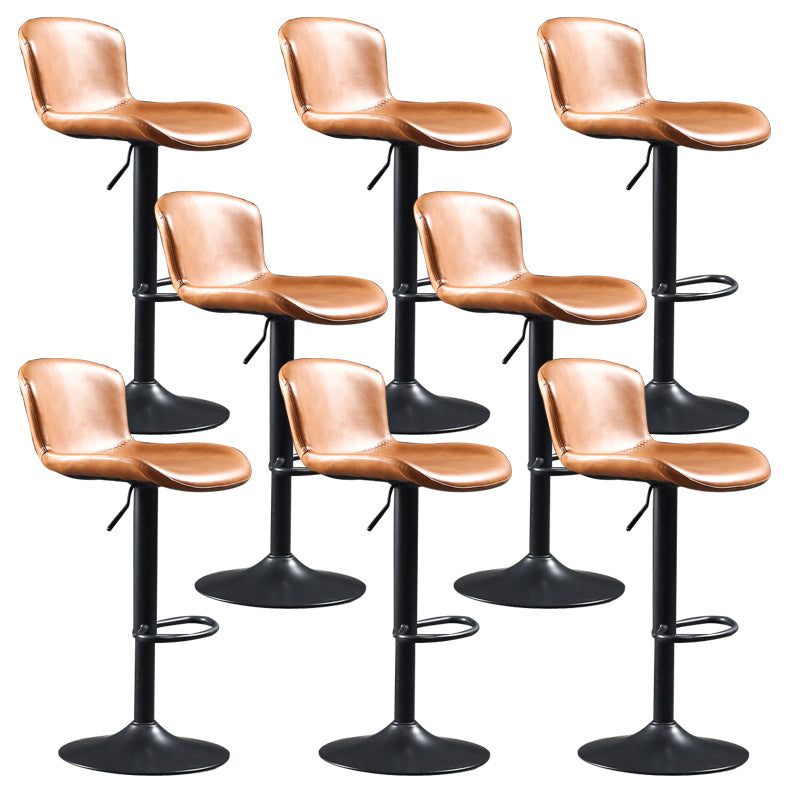 Modern Backrest Rotatable Counter Stool Iron Bar Stool with Cushion and Pedal