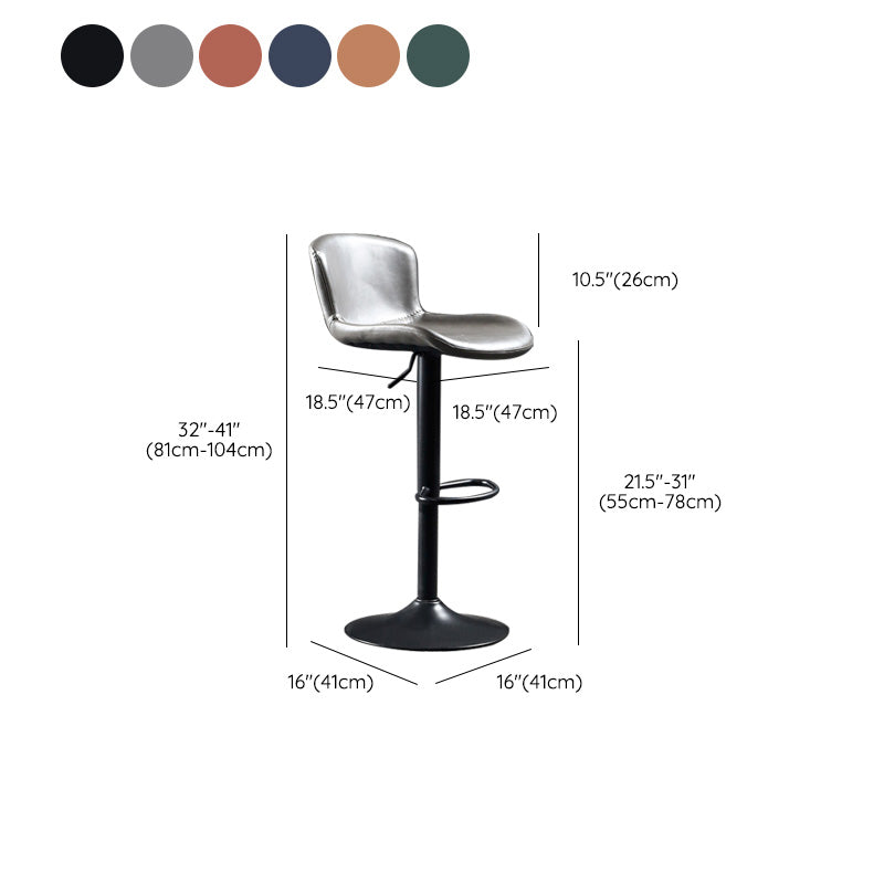 Modern Backrest Rotatable Counter Stool Iron Bar Stool with Cushion and Pedal
