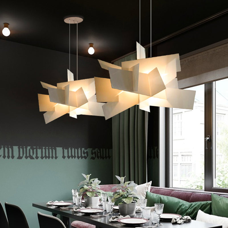 Weißer/rot unregelmäßiger hängender Anhänger zeitgenössischer LED -Acryl -Suspension Licht über Esstisch