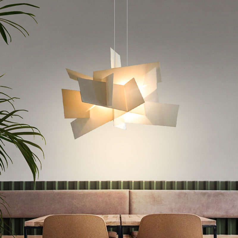 Weißer/rot unregelmäßiger hängender Anhänger zeitgenössischer LED -Acryl -Suspension Licht über Esstisch