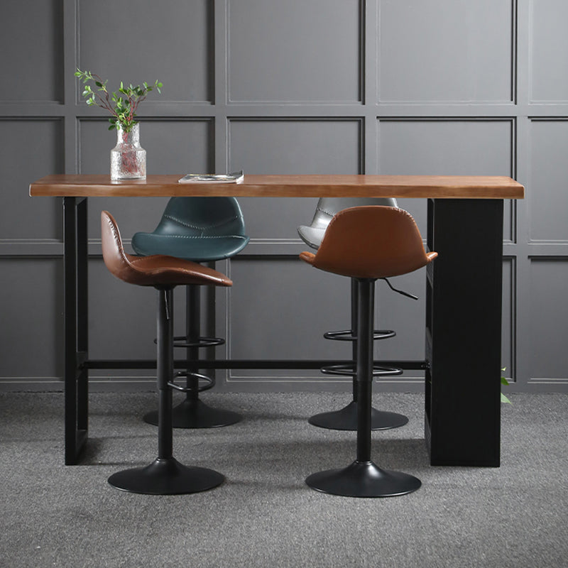 Modern Adjustable Leather Bar Stool Footrest Swivel Dining Stool for Living Room