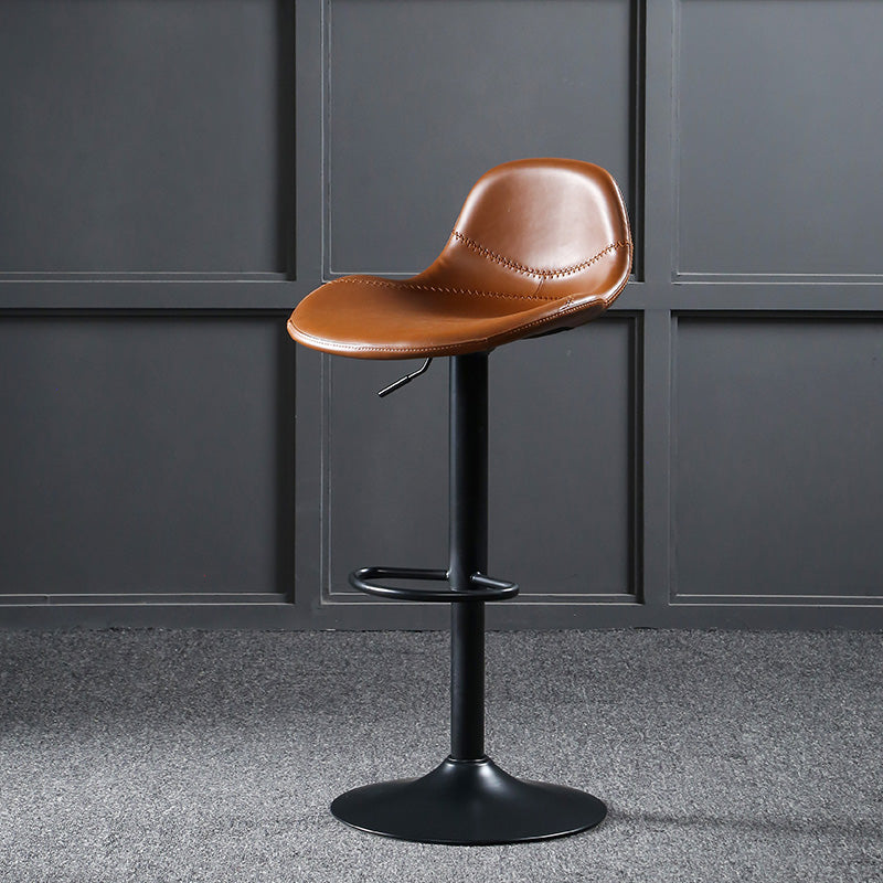 Modern Adjustable Leather Bar Stool Footrest Swivel Dining Stool for Living Room