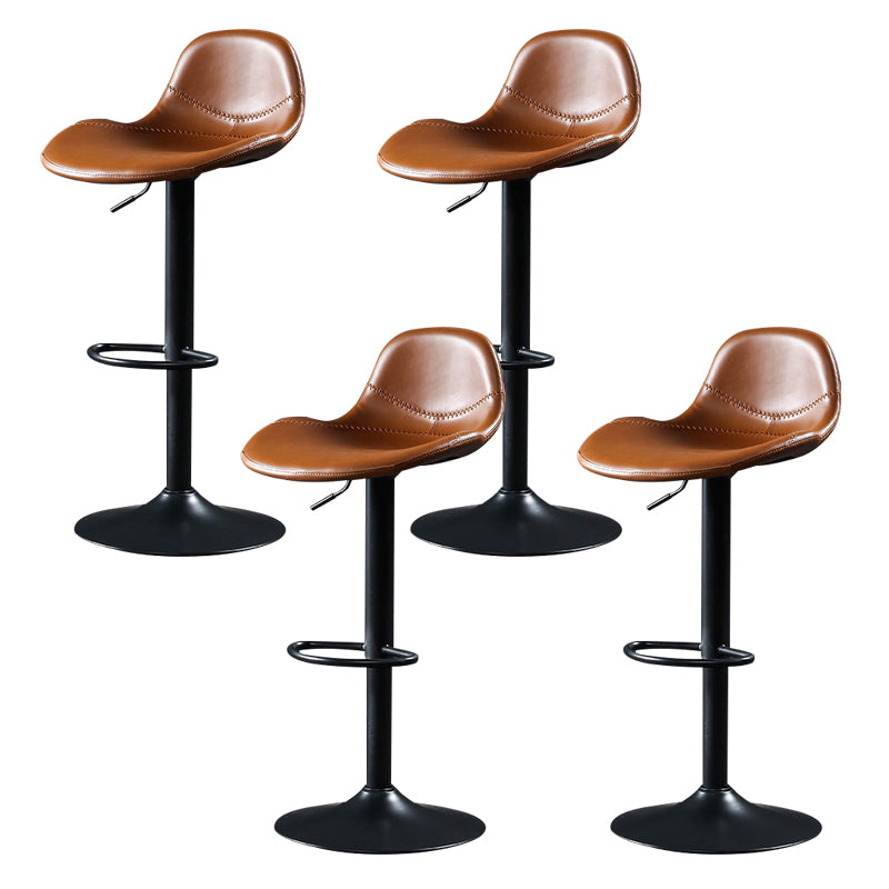 Modern Adjustable Leather Bar Stool Footrest Swivel Dining Stool for Living Room