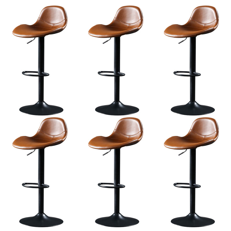 Modern Adjustable Leather Bar Stool Footrest Swivel Dining Stool for Living Room