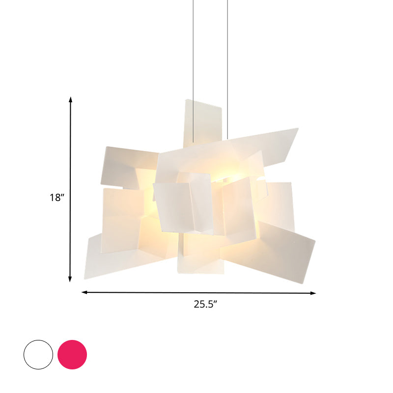 Weißer/rot unregelmäßiger hängender Anhänger zeitgenössischer LED -Acryl -Suspension Licht über Esstisch